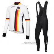 2018 Abbigliamento Ciclismo Belgio Bianco Manica Lunga e Salopette