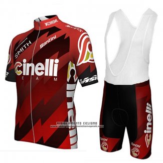 2018 Abbigliamento Ciclismo Cinelli Chrome Spento e Rosso Manica Corta e Salopette