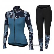 2018 Abbigliamento Ciclismo Donne Orbea Blu Manica Lunga e Salopette