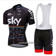 2018 Abbigliamento Ciclismo Sky Nero e Rosso Manica Corta e Salopette