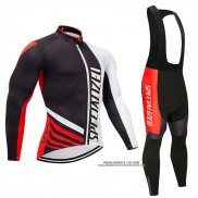 2018 Abbigliamento Ciclismo Specialized Nero Rosso Bianco Manica Lunga e Salopette