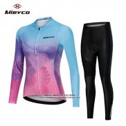 2019 Abbigliamento Ciclismo Donne Mieyco Blu Rosa Manica Lunga e Salopette