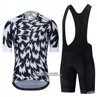 2019 Abbigliamento Ciclismo Etixxl Nero Bianco Manica Corta e Salopette