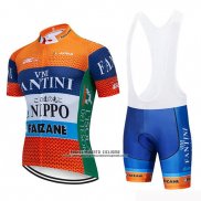 2019 Abbigliamento Ciclismo Vini Fantini Arancione Manica Corta e Salopette