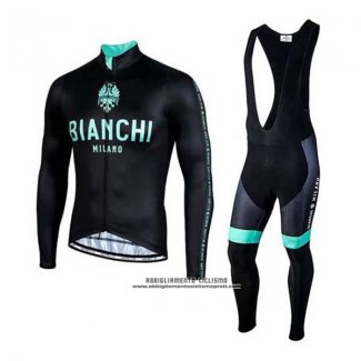 2020 Abbigliamento Ciclismo Bianchi Nero Verde Manica Lunga e Salopette