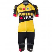 2021 Abbigliamento Ciclismo Donne Jumbo Visma Nero Giallo Manica Corta e Salopette