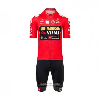 2021 Abbigliamento Ciclismo Jumbo Visma Rosso Manica Corta e Salopette