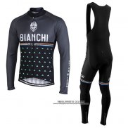 Abbigliamento Ciclismo Bianchi Milano Nalles Nero Manica Lunga e Salopette