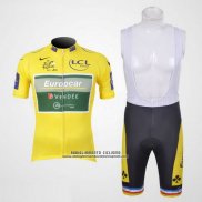 2011 Abbigliamento Ciclismo Europcar Lider Giallo Manica Corta e Salopette