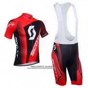 2013 Abbigliamento Ciclismo Scott Nero e Rosso Manica Corta e Salopette