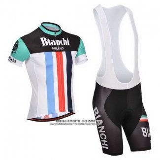 2014 Abbigliamento Ciclismo Bianchi Nero e Bianco Manica Corta e Salopette