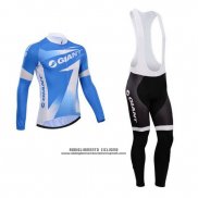 2014 Abbigliamento Ciclismo Giant Celeste Manica Lunga e Salopette