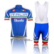 2014 Abbigliamento Ciclismo Italia Blu e Rosso Manica Corta e Salopette