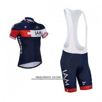 2015 Abbigliamento Ciclismo IAM Blu Manica Corta e Salopette