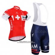 2015 Abbigliamento Ciclismo IAM Campione Svizzera Manica Corta e Salopette