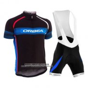 2015 Abbigliamento Ciclismo Orbea Nero e Celeste Manica Corta e Salopette