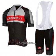 2016 Abbigliamento Ciclismo Castelli Grigio e Nero Manica Corta e Salopette