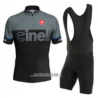 2016 Abbigliamento Ciclismo Cinelli Nero e Grigio Manica Corta e Salopette