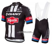 2016 Abbigliamento Ciclismo Giant Alpecin Nero e Rosso Manica Corta e Salopette