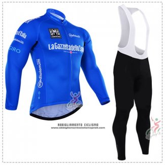 2016 Abbigliamento Ciclismo Giro d'Italia Blu e Bianco Manica Lunga e Salopette