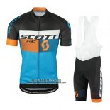 2016 Abbigliamento Ciclismo Scott Blu e Nero Manica Corta e Salopette