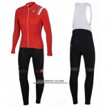 2016 Abbigliamento Ciclismo Sportful Bianco e Rosso Manica Lunga e Salopette