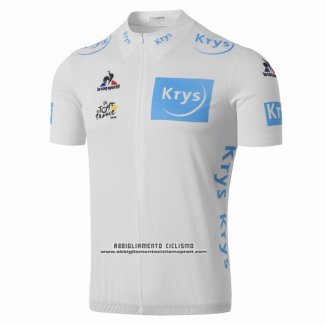 2016 Abbigliamento Ciclismo Tour de France Bianco Manica Corta e Salopette