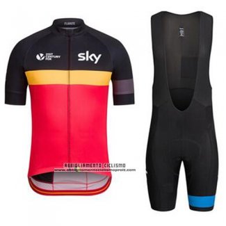 2016 Abbigliamento Ciclismo UCI Mondo Campione Lider Sky Nero e Rosso Manica Corta e Salopette