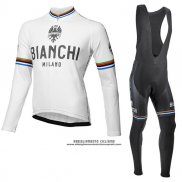 2017 Abbigliamento Ciclismo Bianchi Milano Ml Bianco Manica Lunga e Salopette