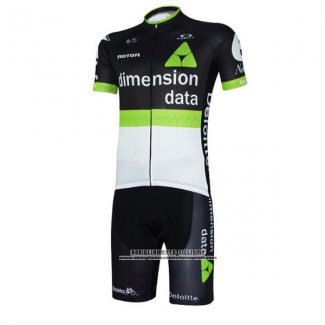 2017 Abbigliamento Ciclismo Dimension Data Bianco e Nero Manica Corta e Salopette