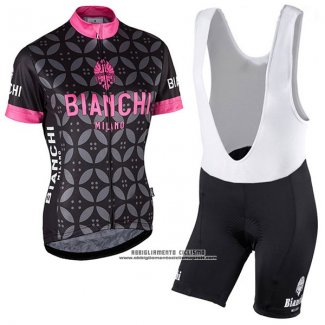 2017 Abbigliamento Ciclismo Donne Bianchi Rosa Manica Corta e Salopette