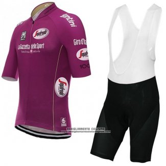 2017 Abbigliamento Ciclismo Giro d'Italia Fuxia Manica Corta e Salopette