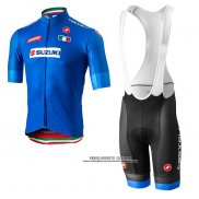 2018 Abbigliamento Ciclismo Italia Blu Manica Corta e Salopette(1)