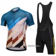 2018 Abbigliamento Ciclismo Mavic Blu e Marrone Manica Corta e Salopette