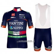 2018 Abbigliamento Ciclismo Nippo Vini Fantini Europa Ovini Spento Blu Manica Corta e Salopette