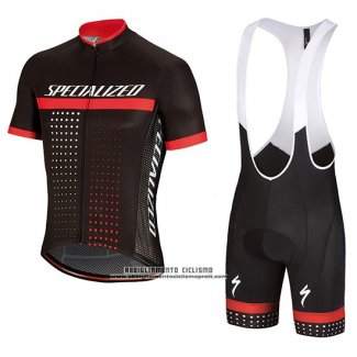 2018 Abbigliamento Ciclismo Specialized Nero Bianco Rosso Manica Corta e Salopette