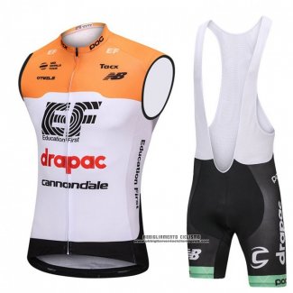 2018 Gilet Antivento Cannondale Drapac Bianco e Arancione