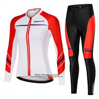 2019 Abbigliamento Ciclismo Donne Mieyco Bianco Arancione Manica Lunga e Salopette