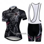 2019 Abbigliamento Ciclismo Donne Weimostar Nero Bianco Rosa Manica Corta e Salopette