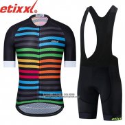 2019 Abbigliamento Ciclismo Etixxl Nero Blu Manica Corta e Salopette