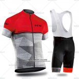 2019 Abbigliamento Ciclismo Northwave Grigio Rosso Manica Corta e Salopette