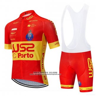 2020 Abbigliamento Ciclismo W52-FC Porto Rosso Giallo Manica Corta e Salopette