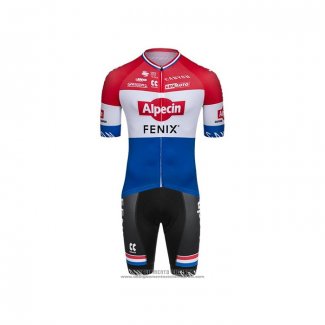 2021 Abbigliamento Ciclismo Alpecin Fenix Campione Paesi Bassi Manica Corta e Salopette