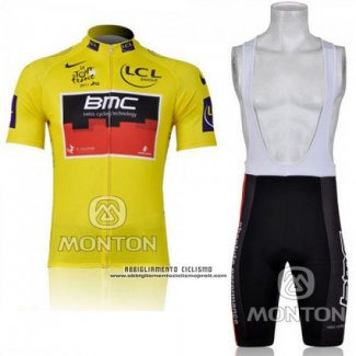 2011 Abbigliamento Ciclismo BMC Lider Giallo Manica Corta e Salopette