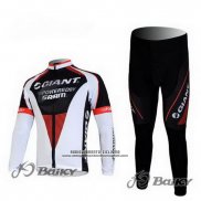 2011 Abbigliamento Ciclismo Giant Nero e Bianco Manica Lunga e Salopette