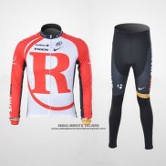 2011 Abbigliamento Ciclismo Radioshack Bianco e Rosso Manica Lunga e Salopette