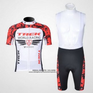 2011 Abbigliamento Ciclismo Trek Rosso e Bianco Manica Corta e Salopette