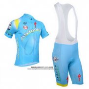 2013 Abbigliamento Ciclismo Astana Celeste Manica Corta e Salopette