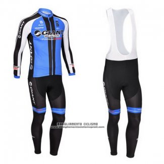 2013 Abbigliamento Ciclismo Giant Nero e Blu Manica Lunga e Salopette