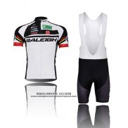 2013 Abbigliamento Ciclismo Raleigh Nero e Bianco Manica Corta e Salopette